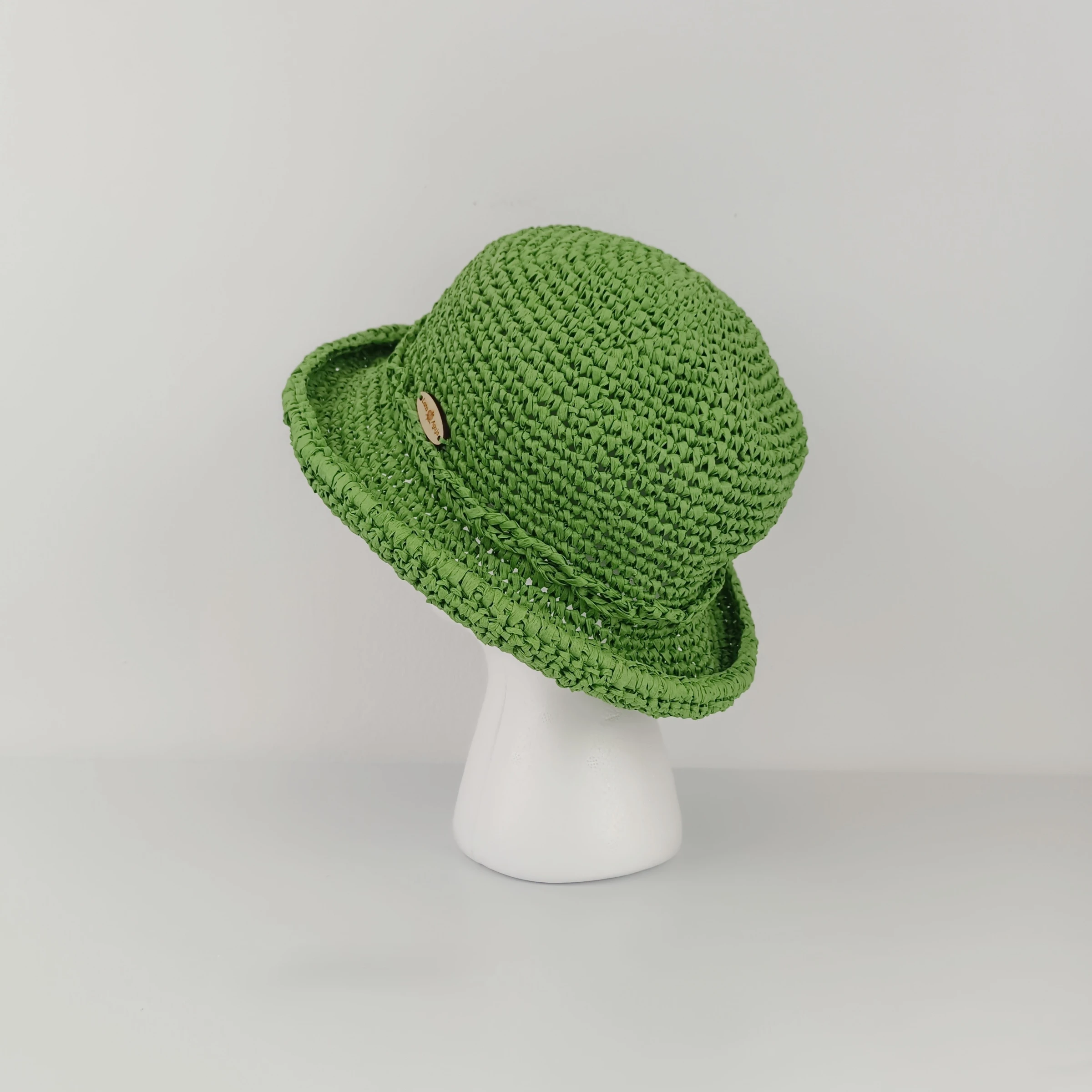 Chapéu de ráfia cor verde maçã – photo 2